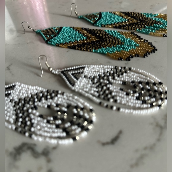 Handmade Beaded Earrings - Picture 3 of 4